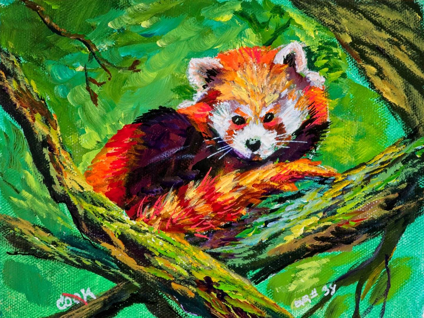 Red Panda Lying on the Tree with Green Leaves – QQ #38 – Academy of ...