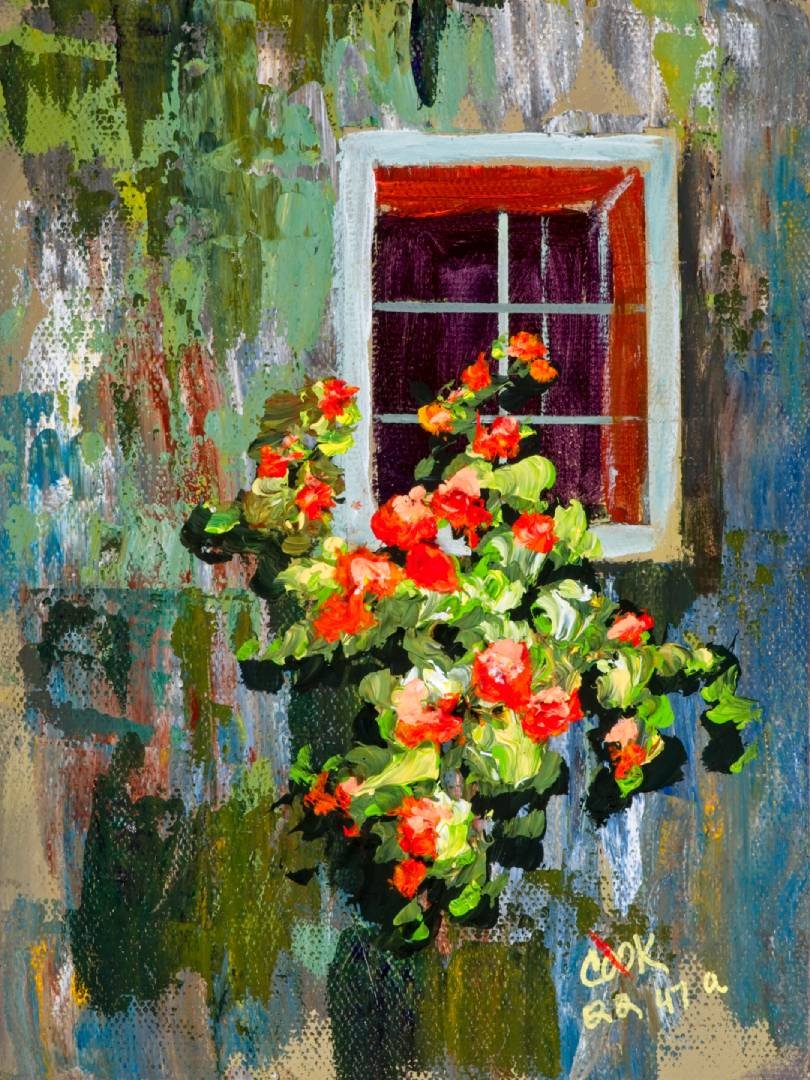 Tuscany Window and Flowers – QQ #47 – Academy of Fine Art and Acrylic ...