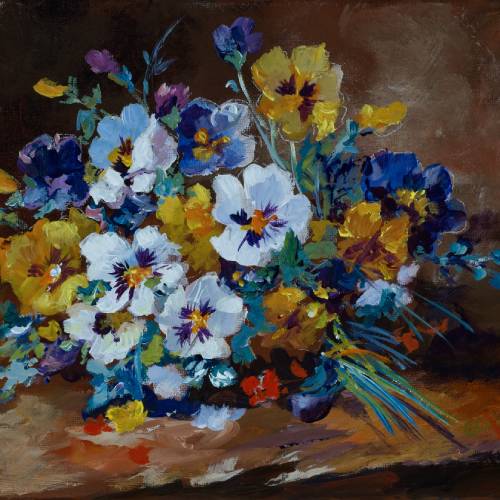 Pansies by Eugene Henri Cauchois – Tutorial