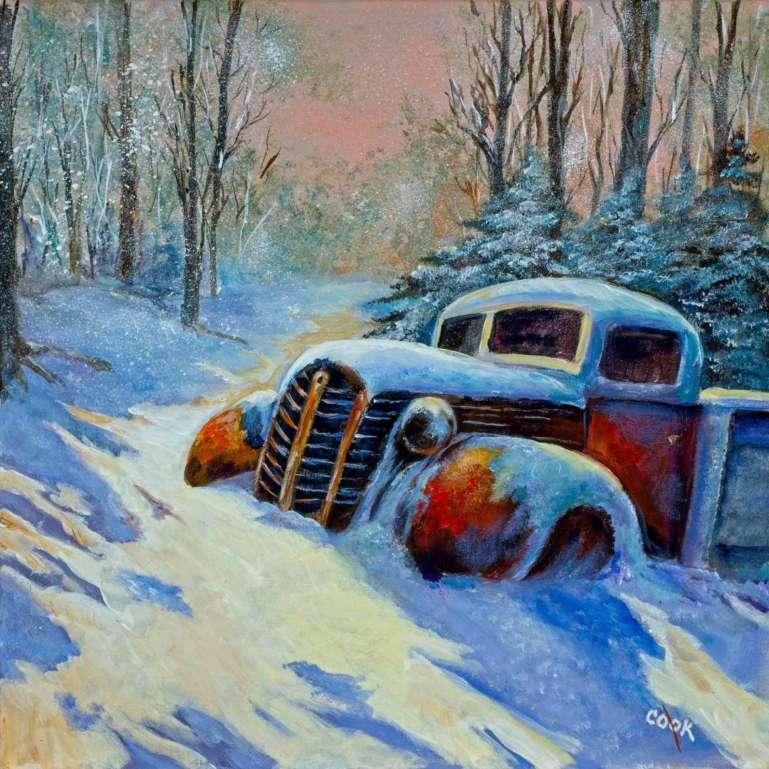 Old GMC Truck In The Snow Downloadable Academy Of Fine Art And   Old GMC Truck In The Snow CR 1080h70 