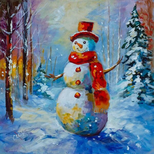 Fine Art Acrylic Snowman – Tutorial – Academy of Fine Art and Acrylic ...