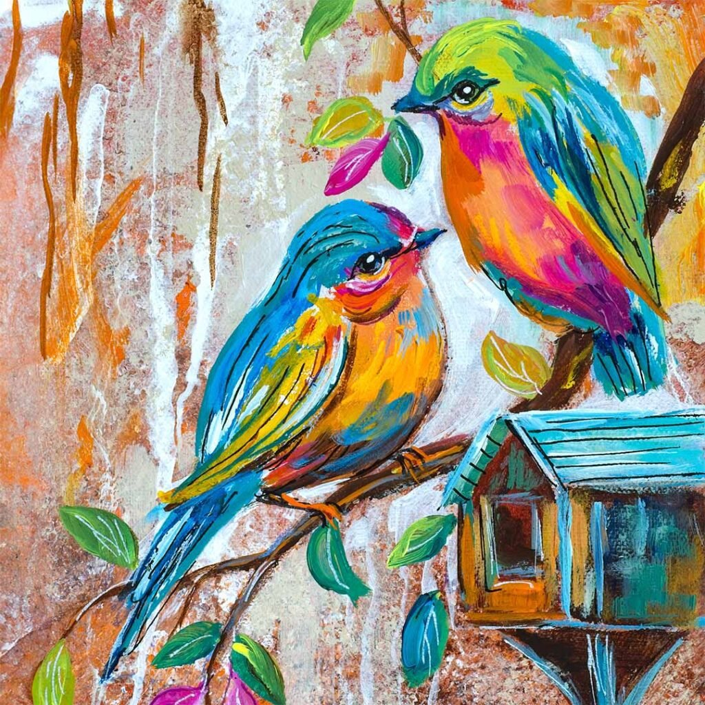 Whimsical Birds and Their Cozy Home – Academy of Fine Art and Acrylic ...