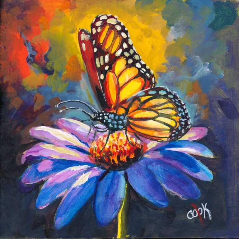 Monarch Glow: Butterfly on Bloom