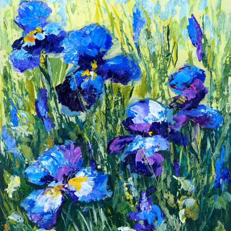Palette Knife Purple Irises