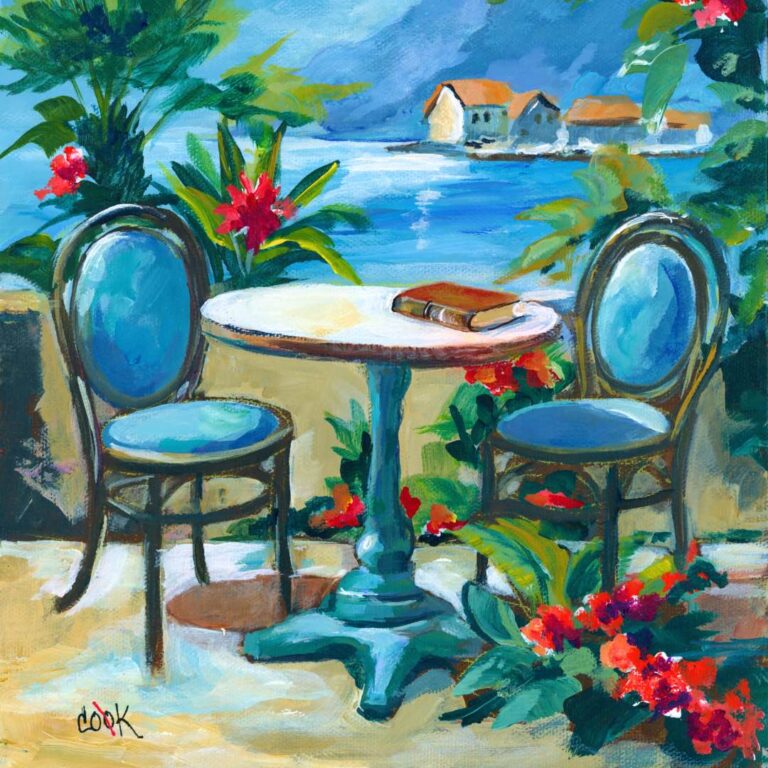 Table, Chairs and Book
